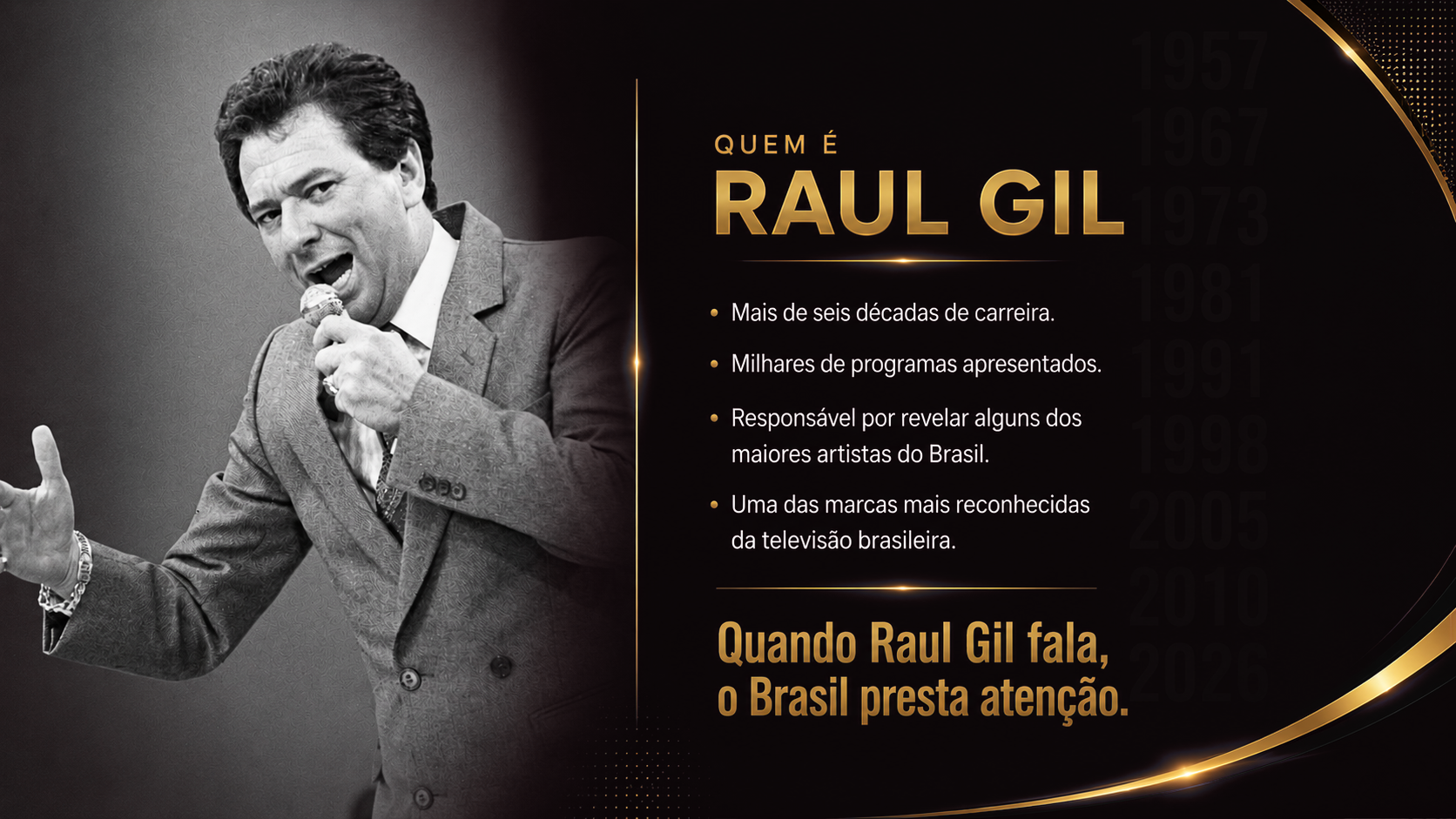 Raul Gil jovem cantando